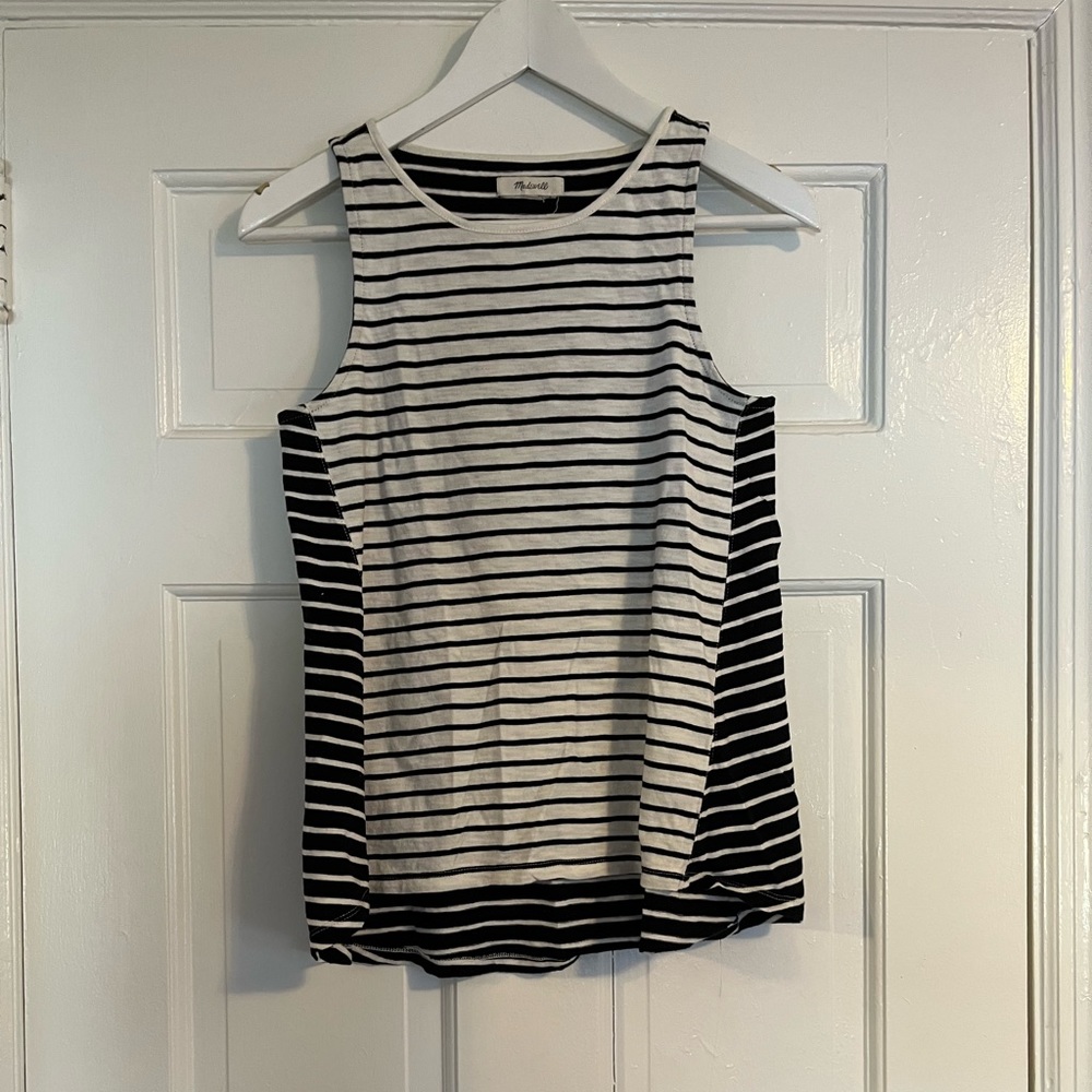 Madewell tank top black and white strip